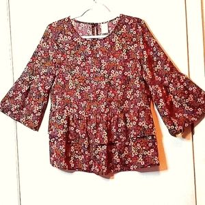 3/$10 Time and Tru Bell Sleeve Blouse